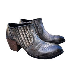 Roan Malina Leather Western Ankle Boots 8